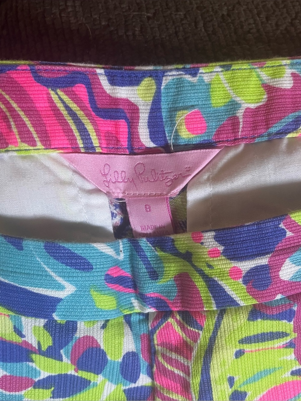 Lilly Pulitzer Tropical Print Scalloped Hem Shorts Size 8 - Picture 4 of 9